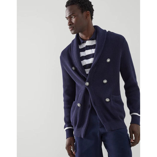 Brunello Cucinelli Marineblaue Baumwollstrickjacke by Brunello Cucinelli
