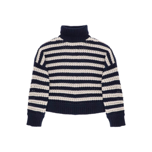 Brunello Cucinelli Cucinelli Blauer Wollpullover by Brunello Cucinelli Cucinelli
