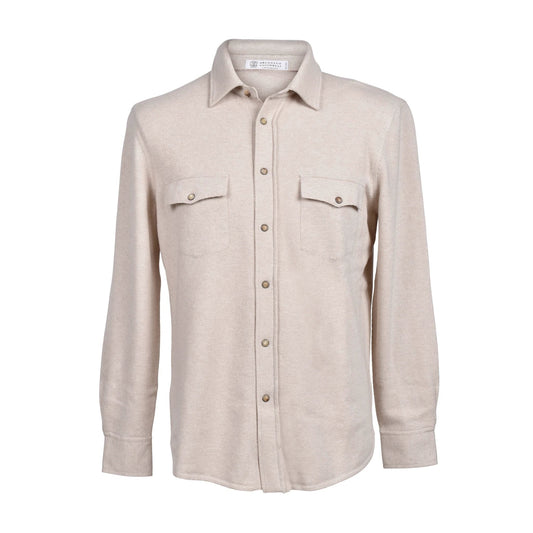 Brunello Cucinelli Cucinelli Beige Wollhemd by Brunello Cucinelli Cucinelli