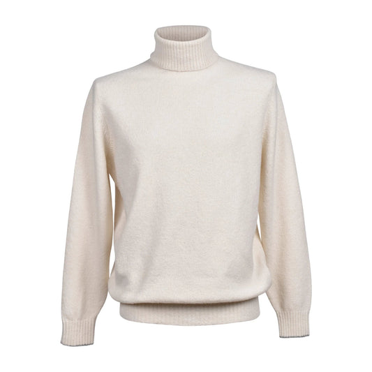 Brunello Cucinelli Cucinelli Weißer Lederrollkragenpullover by Brunello Cucinelli Cucinelli