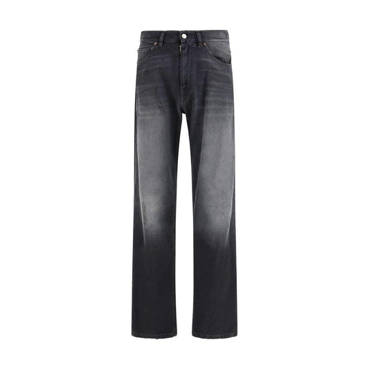 MM6 Schwarze Baumwoll-Jeans mit geradem Bein by MM6