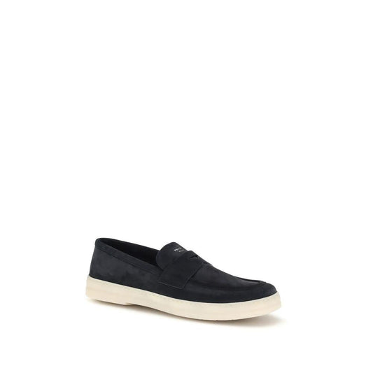 Prada Blaue Kalbsleder Bos Taurus Slipper-Loafer by Prada