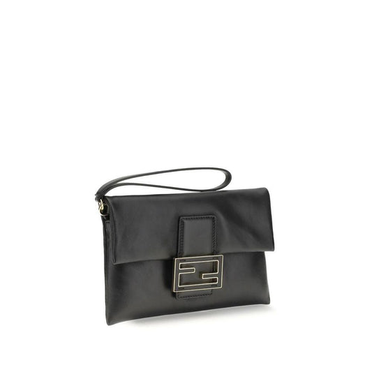 Fendi Schwarze Kalbsleder Bos Taurus Clutch Bag by Fendi