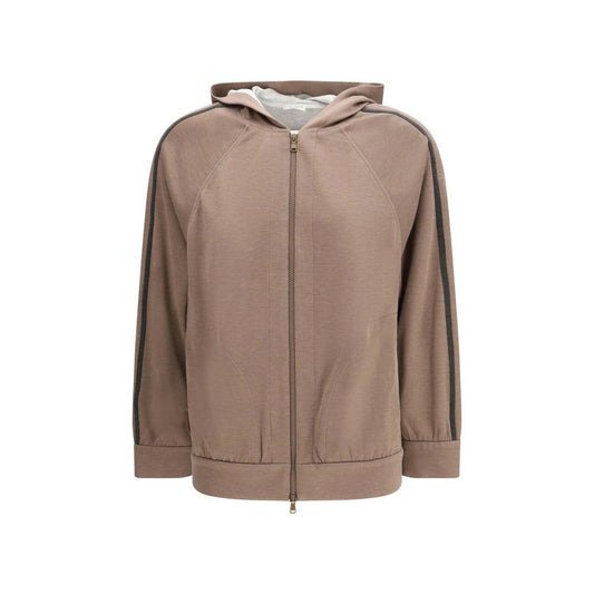 Brunello Cucinelli Cucinelli Braunes Seiden-Sweatshirt by Brunello Cucinelli Cucinelli