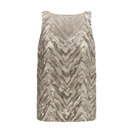 Brunello Cucinelli Cucinelli Beige Silk Blouse by Brunello Cucinelli Cucinelli