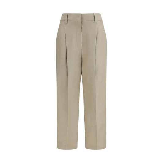 Brunello Cucinelli Cucinelli Beige Leinen Casual Hose by Brunello Cucinelli Cucinelli