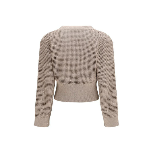 Brunello Cucinelli Beige Cotton Cardigan by Brunello Cucinelli