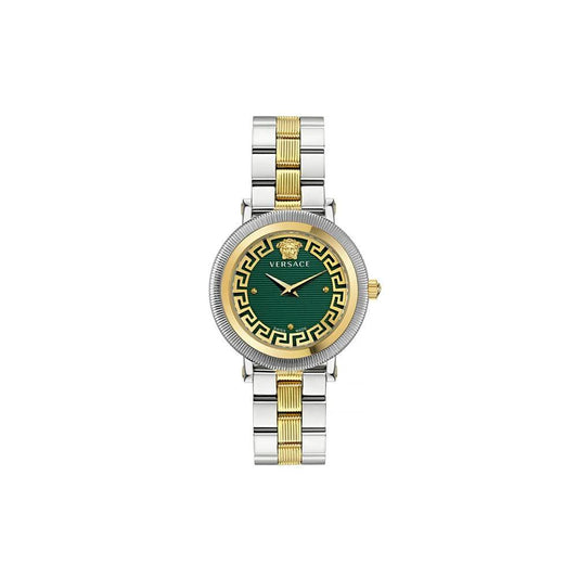 Versace Graue Edelstahl-Dresswatch by Versace