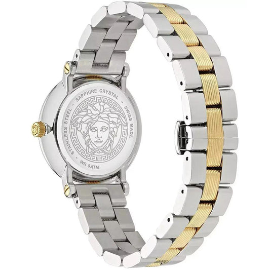 Versace Graue Edelstahl-Dresswatch by Versace