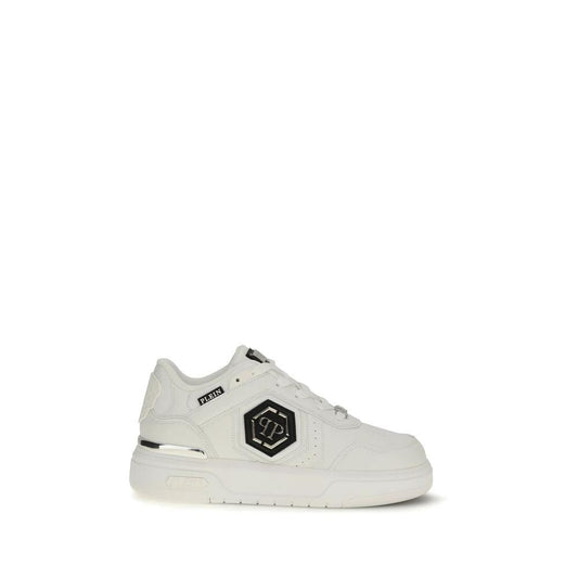 Philipp Plein Weiße Kalbsleder Bos Taurus Athletic Sneaker by Philipp Plein