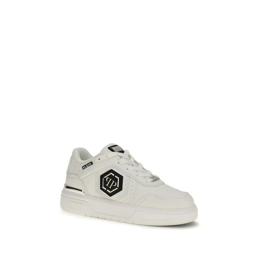 Philipp Plein Weiße Kalbsleder Bos Taurus Athletic Sneaker by Philipp Plein