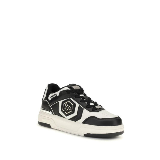 Philipp Plein Schwarze Bos Taurus Kalbsleder Sneaker by Philipp Plein