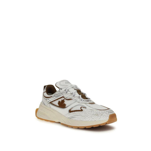 Dsquared² Weiße Bos Taurus Kalbsleder Athletic Sneaker by Dsquared²