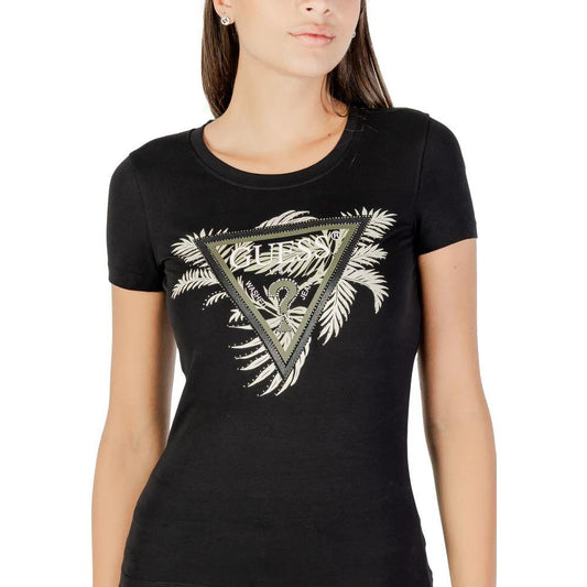Guess Schwarzes Baumwoll-T-Shirt by Guess