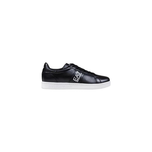 EA7 Emporio Armani Schwarze und weiße Leder-Sneaker by EA7 Emporio Armani