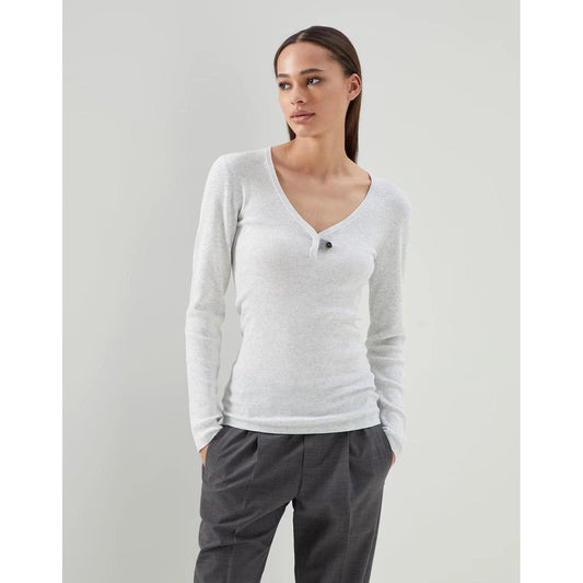Brunello Cucinelli Weiße Kaschmirbluse by Brunello Cucinelli