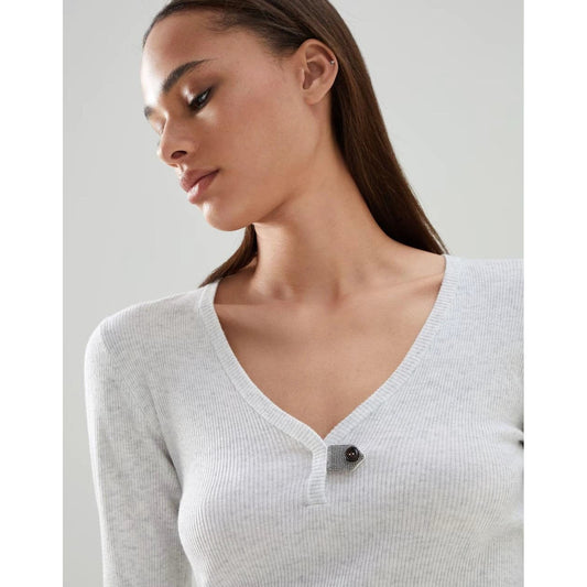 Brunello Cucinelli Weiße Kaschmirbluse by Brunello Cucinelli