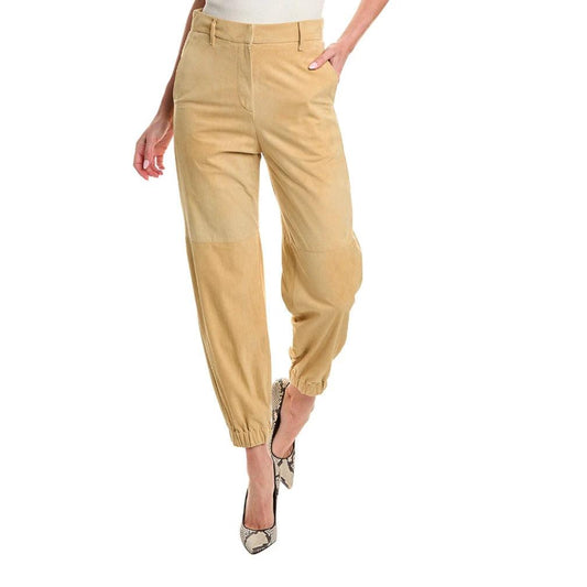 Brunello Cucinelli Cucinelli Beige Lederhose by Brunello Cucinelli Cucinelli