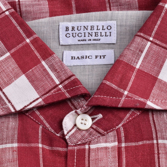 Brunello Cucinelli Mehrfarbiges Hemd aus Leinen mit Muster by Brunello Cucinelli