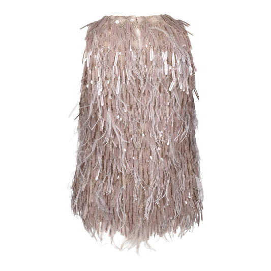Brunello Cucinelli Beiges Seiden-Cocktailkleid by Brunello Cucinelli