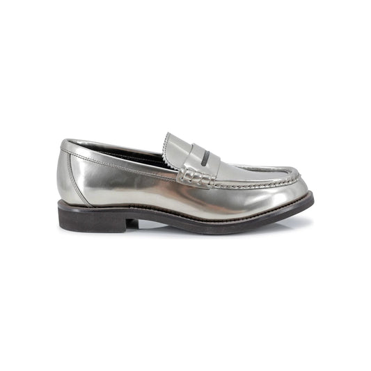 Brunello Cucinelli Cucinelli Graue Loafer aus Leder zum Hineinschlüpfen by Brunello Cucinelli Cucinelli