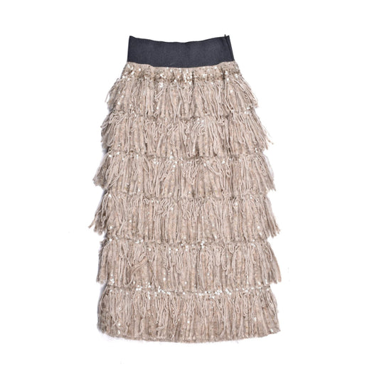 Brunello Cucinelli Cucinelli Beiger Stoffrock by Brunello Cucinelli Cucinelli