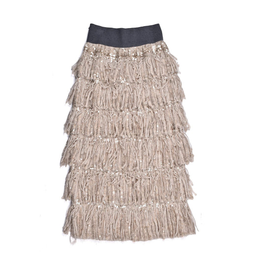Brunello Cucinelli Beiger Stoffrock by Brunello Cucinelli