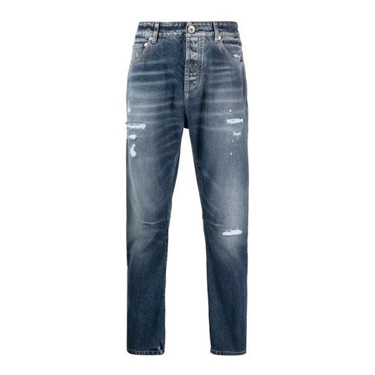 Brunello Cucinelli Cucinelli Graue Jeans aus Baumwolle im geraden Schnitt by Brunello Cucinelli Cucinelli