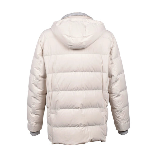 Brunello Cucinelli Weiße Polyamid-Jacke in voller Länge by Brunello Cucinelli