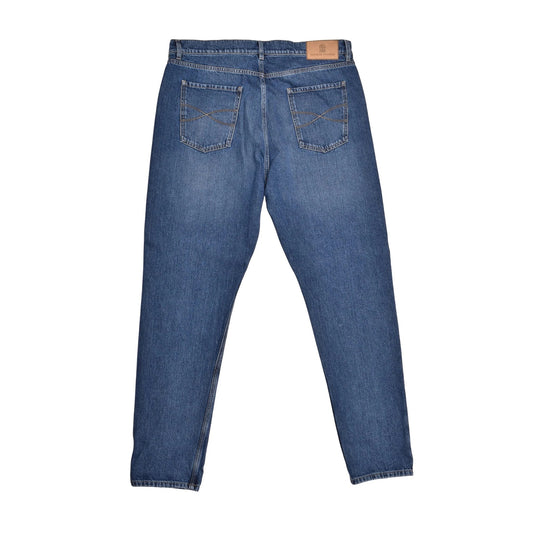 Brunello Cucinelli Blaue Jeans im geraden Schnitt aus Baumwolle by Brunello Cucinelli