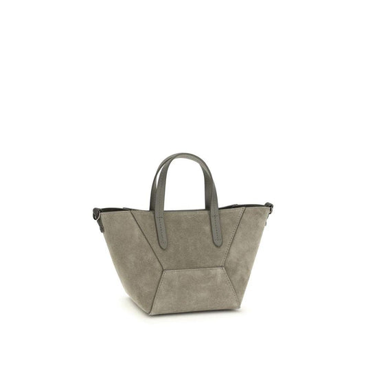 Brunello Cucinelli Braune Kalbsleder Bos Taurus Schultertasche by Brunello Cucinelli