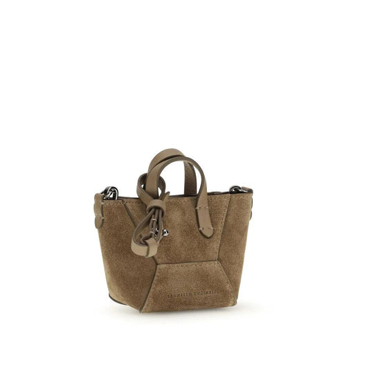 Brunello Cucinelli Braune Kalbsleder Bos Taurus Schultertasche by Brunello Cucinelli