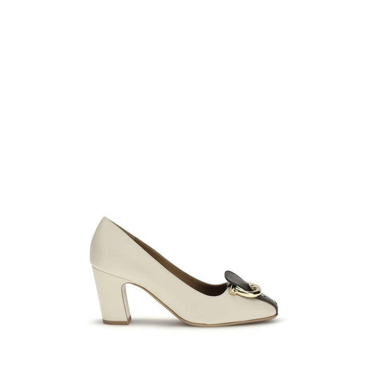 Ferragamo Beige Kalbsleder Bos Taurus Pumps mit hohem Absatz by Ferragamo