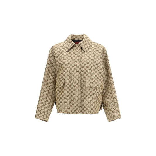 Gucci Beige Baumwoll Bomberjacke by Gucci