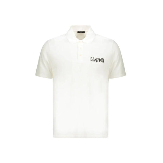 Balmain Weißes Poloshirt aus Baumwolle by Balmain