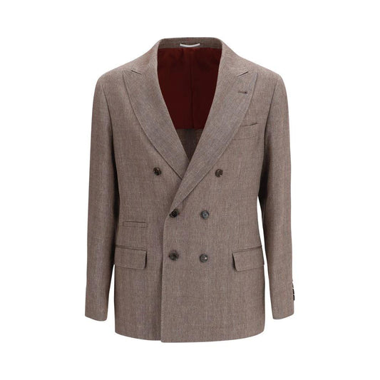 Brunello Cucinelli Brauner Leinenblazer by Brunello Cucinelli
