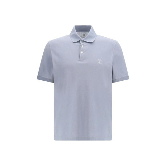 Brunello Cucinelli Cucinelli Blaues Baumwoll-Polohemd by Brunello Cucinelli Cucinelli