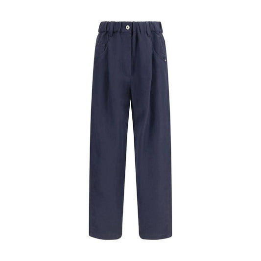 Brunello Cucinelli Cucinelli Blaue Freizeithose aus Viskose by Brunello Cucinelli Cucinelli