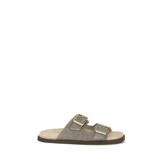 Brunello Cucinelli Cucinelli Graue Sandalen aus Kalbsleder Bos Taurus by Brunello Cucinelli Cucinelli