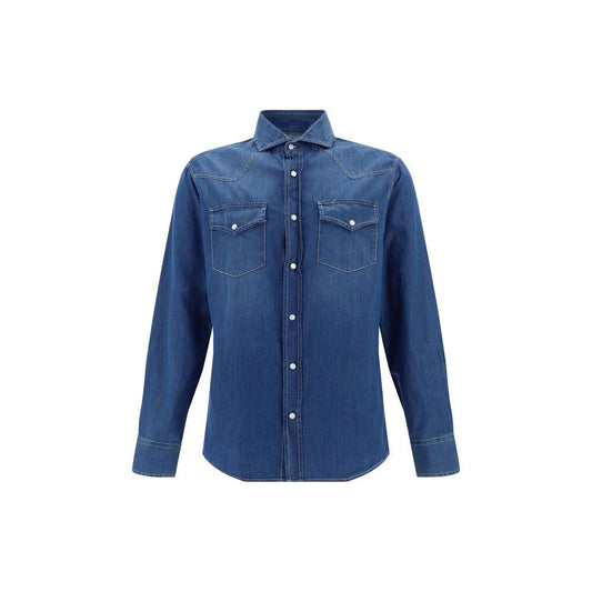 Brunello Cucinelli Cucinelli Blaues Jeanshemd by Brunello Cucinelli Cucinelli