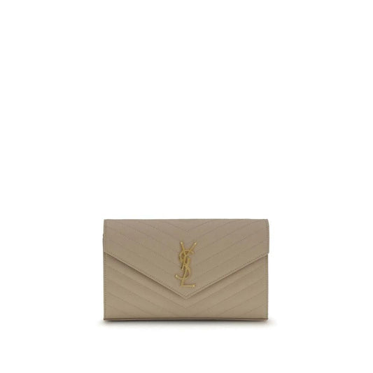 Saint Laurent Beige Kalbsleder Bos Taurus Schultertasche by Saint Laurent