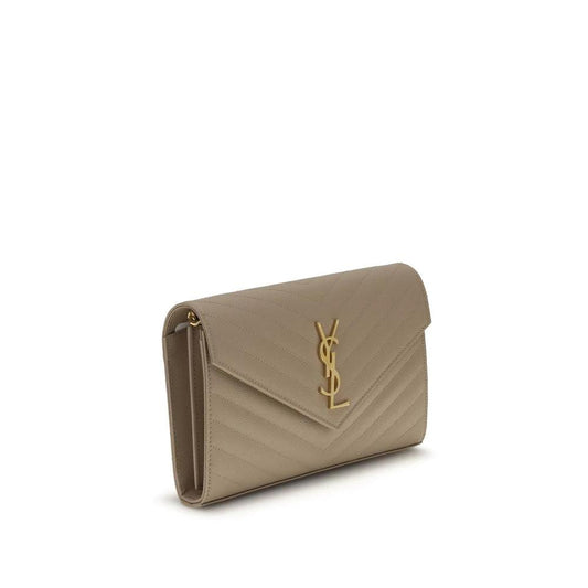 Saint Laurent Beige Kalbsleder Bos Taurus Schultertasche by Saint Laurent