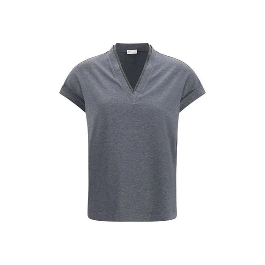 Brunello Cucinelli Cucinelli Graues Baumwoll-T-Shirt by Brunello Cucinelli Cucinelli