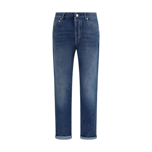 Brunello Cucinelli Cucinelli Blaue Baumwoll-Jeans im geraden Schnitt by Brunello Cucinelli Cucinelli