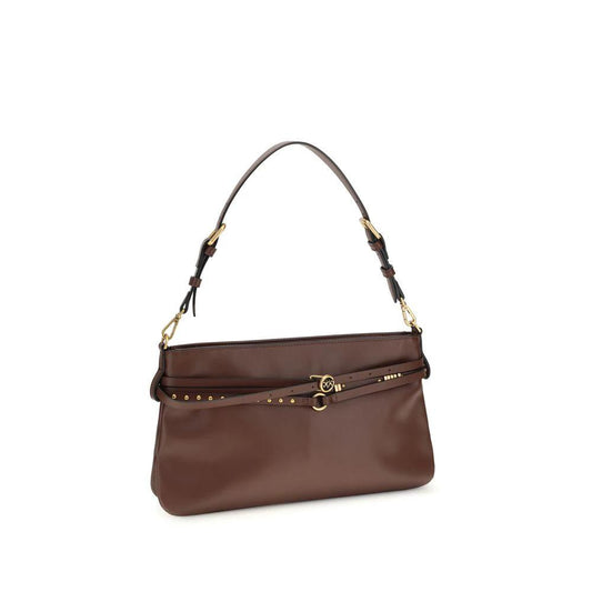 PINKO Schultertasche aus braunem Kalbsleder Bos Taurus by PINKO