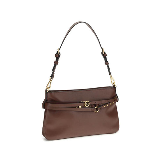 PINKO Braune Kalbsleder Bos Taurus Umhängetasche by PINKO
