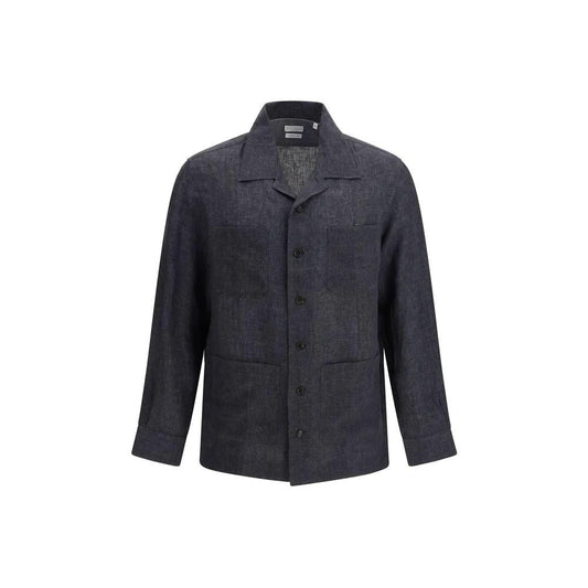 Brunello Cucinelli Cucinelli Graues Hemd aus Leinen mit Muster by Brunello Cucinelli Cucinelli
