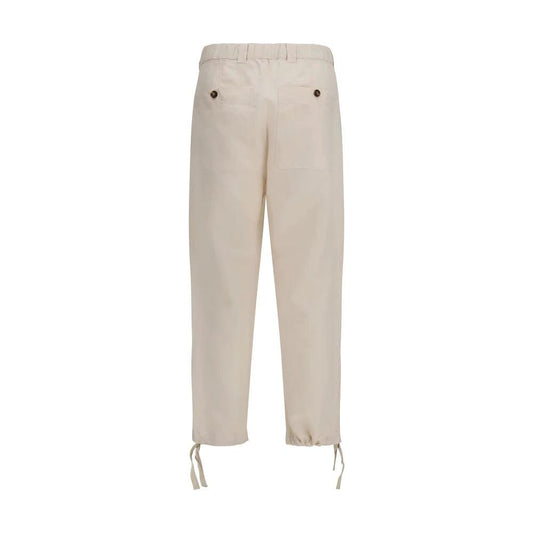Brunello Cucinelli Beige Leinen Casual Hose by Brunello Cucinelli
