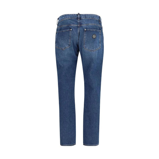 Philipp Plein Blaue Baumwoll-Jeans im geraden Schnitt by Philipp Plein