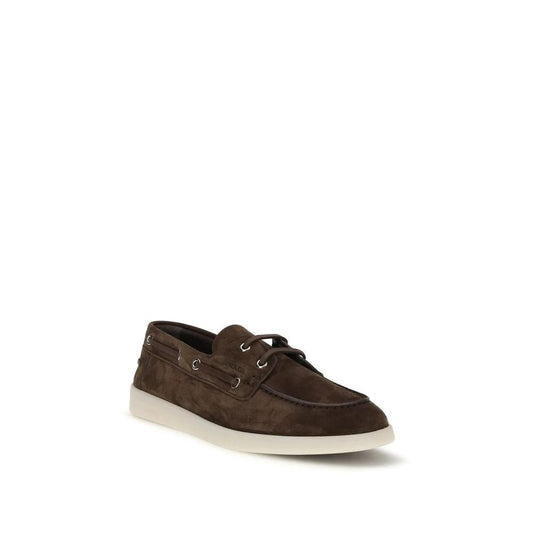 Prada Braune Kalbsleder Bos Taurus Slipper-Loafer by Prada